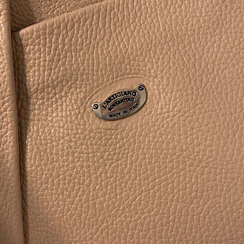 Mauve leather handbag - Picture 2 of 5